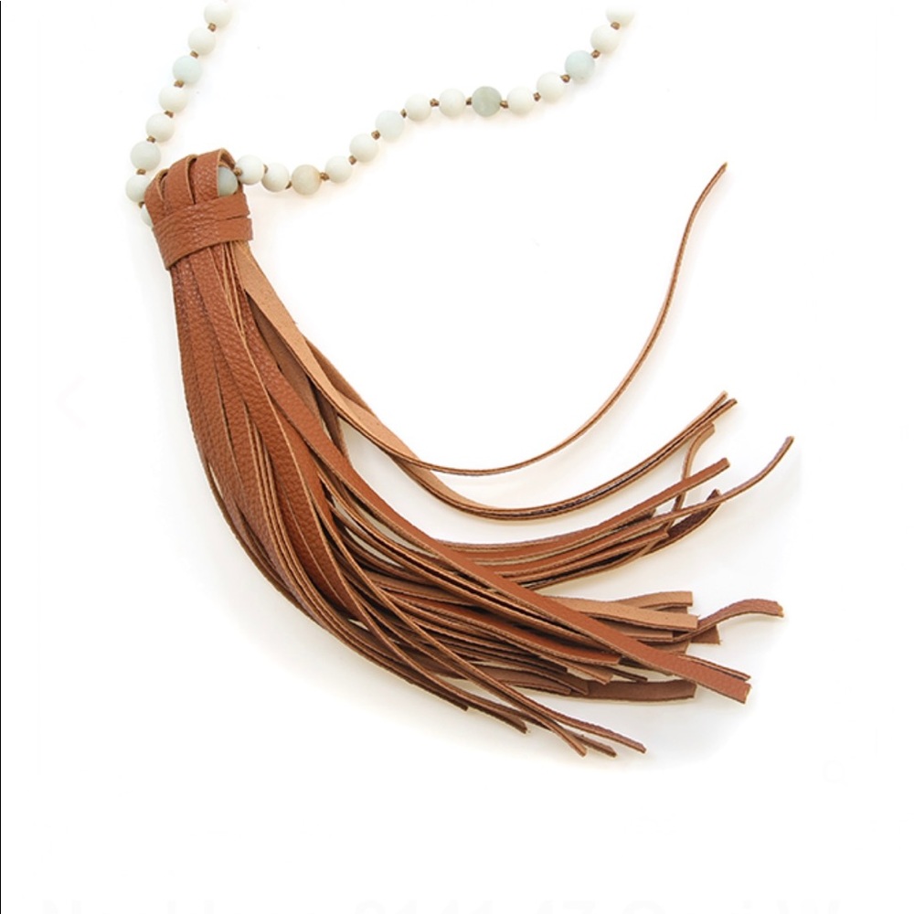 Large Leather Tassel Necklace
